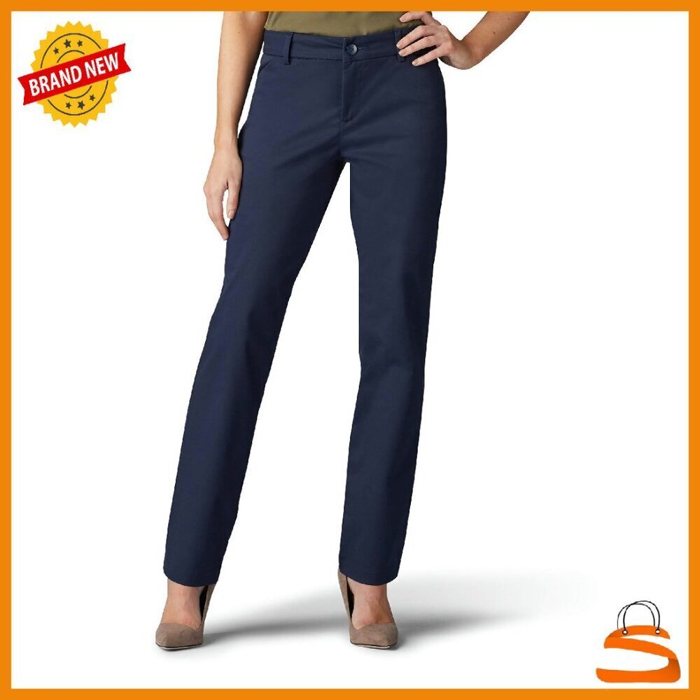Relaxed Fit Straight Leg Wrinkle Free Pants for Women